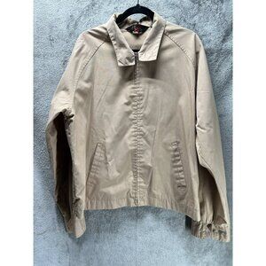 Vtg Sears Men's XL Tall Tan Spring Long-Sleeve Full-Zip Jacket Khaki Extra Large